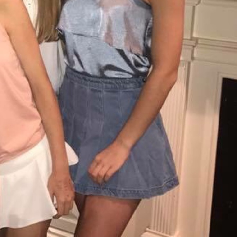 F21 Jean Flare Skirt